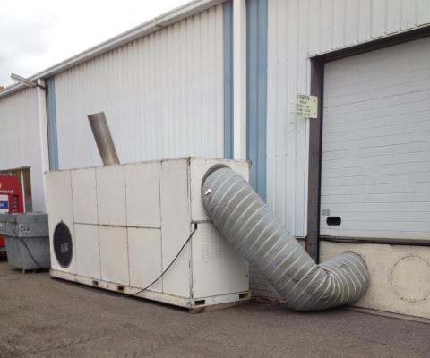 heater bij bedrijfspand